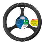 COPRIVOLANTE IN TPE NERO/ARGENTO- S - Ø 35/37 cm 32972 LAMPA