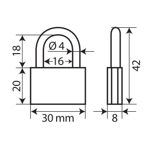 Basic, lucchetto in ottone - 30 mm