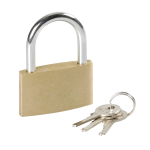 LUCCHETTO AD ARCO IN OTTONE 40 mm. COMPLETO DI 3 CHIAVI