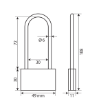LAMPA 65428 ANTIFURTI BASIC LUCCHETTO IN OTTONE 50 MM XL