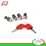 Kit Serrature Antifurto Per Barre Portatutto G3 - 4 Cilindretti + 2 Chiavi