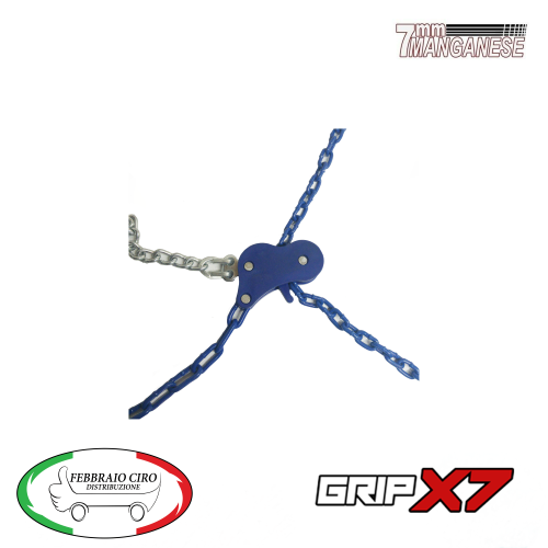 GRIPX7 - Catene Neve 7mm Omologate TÜV e GS Gruppo 90, Lega Acciaio al Manganese
