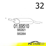 SILENZIATORE MARMITTA POSTERIORE OPEL CORSA B 1.7 COMBO DIESEL 5852821 5852884