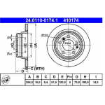 Coppia Dischi freno Post. Bmw 5 (E28) 518 518i 520 M5 Bmw 6 (E24) 628 CSi 635 CS