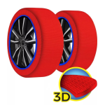 Calze da Neve Omologate EN 16662-1 in Tessuto 3D Taglia S Facili e Veloci da Montare,  Incrementano l'Efficienza dei Sistemi di Sicurezza,  Lavabili e Riutilizzabili, Taglia S, Tessuto