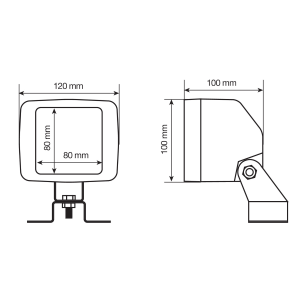 WB-1, faro da lavoro alogeno quadrato, 12/24V