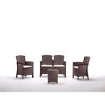 SALOTTO RESINA LIDO 4 PZ MARRONE