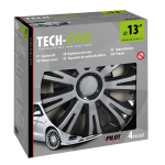 Avera Silver & Black - Set 4 copricerchi - Ø 13"