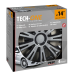 Avera Silver & Black - Set 4 copricerchi - Ø 14"