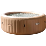 Intex 28426-PureSpa Vasca Idromassaggio Gonfiabile Bubble Massage, 4 posti, 120 Getti, Riscaldatore, PVC, Beige, 196x71 cm