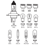 Kit lampade di ricambio 11 pz, alogena H4 - 12V