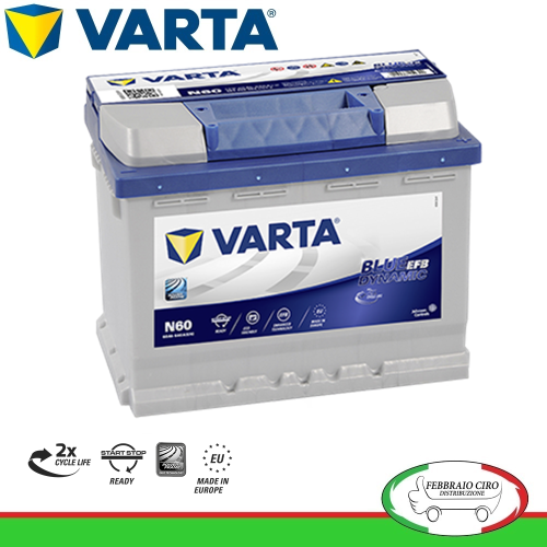 Batteria Varta 60Ah 12V Blue Dynamic N60 EFB 560 500 064