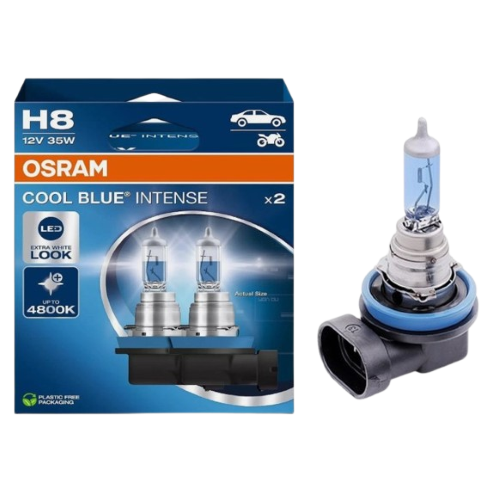 OSRAM 64212CBN-2HB Cool Blue Intense H8 - Lampada alogena per proiettori auto, 12 V, 35W, 800 lm, 4800 K, Duobox (2 pezzi)