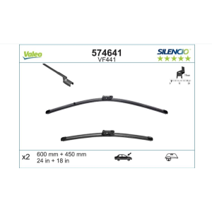 Spazzola Tergi Valeo 574641 Silencio Flat Blade Set