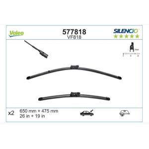 Spazzola Tergi Valeo 577818 Silencio Flat Blade Set