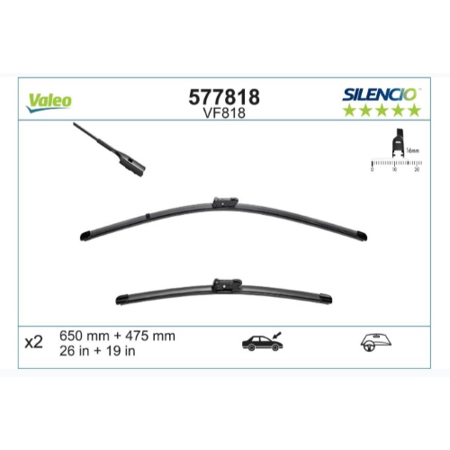 Spazzola Tergi Valeo 577818 Silencio Flat Blade Set