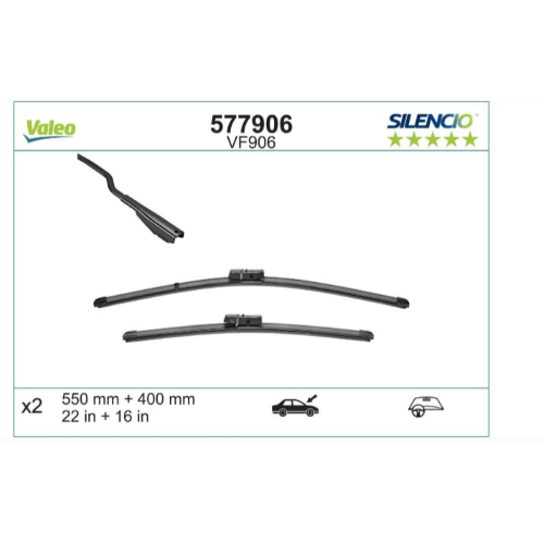 Spazzola Tergi Valeo 577906 Silencio Flat Blade Set