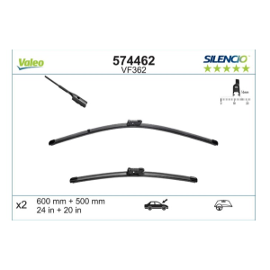 Spazzola Tergi Valeo 574462 Silencio Flat Blade Set