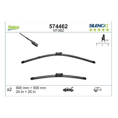 Spazzola Tergi Valeo 574462 Silencio Flat Blade Set