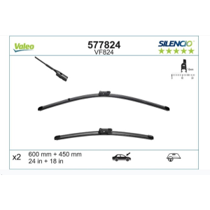 Spazzola Tergi Valeo 577824 Silencio Flat Blade Set