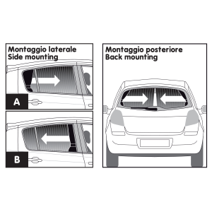 Limousine, coppia tendine scorrevoli - Largh. 50 cm - Alt. 32/37 cm