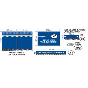 Premiere, set tende in microfibra per camion - Beige