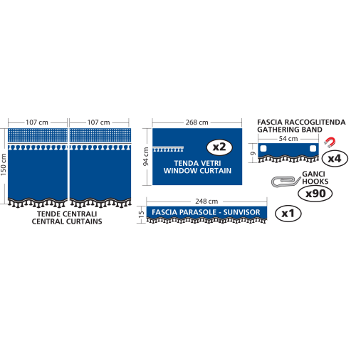 Premiere, set tende in microfibra per camion - Beige