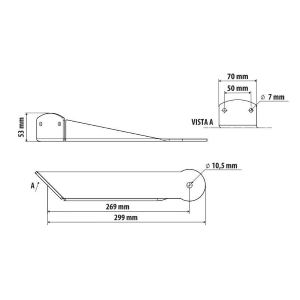 Staffa per antenna CB, versione corta - compatibile per  Daf XF 105 (02/04>12/14