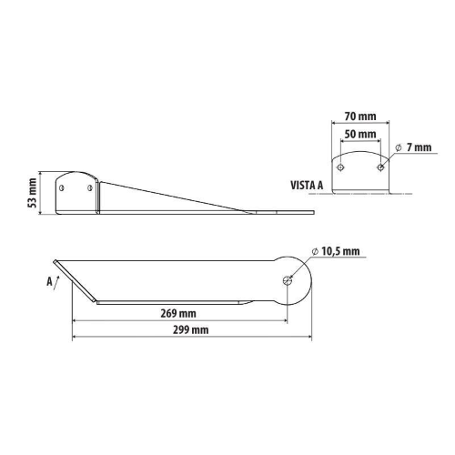 Staffa per antenna CB, versione corta - compatibile per  Daf XF 105 (02/04>12/14