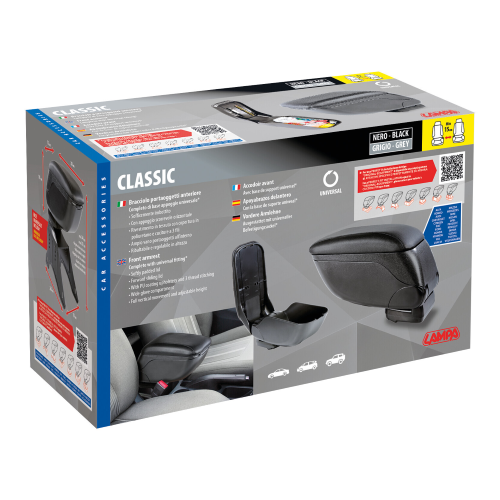 Classic, bracciolo 4 funzioni con doppio sistema di fissaggio - Grigio