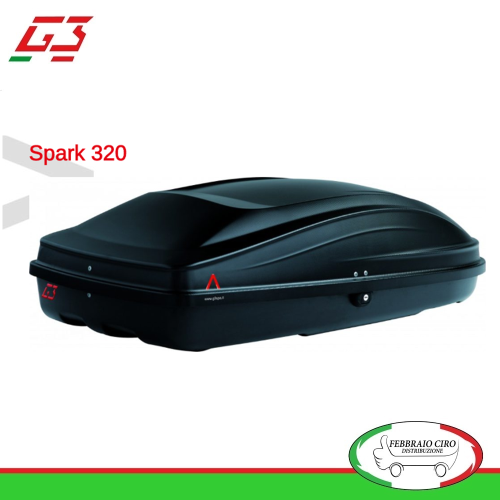 BOX BAULE UNIVERSALE PORTABAGAGLI TETTO AUTO G3 MOD. SPARK 320 - 240 LT - 22.400