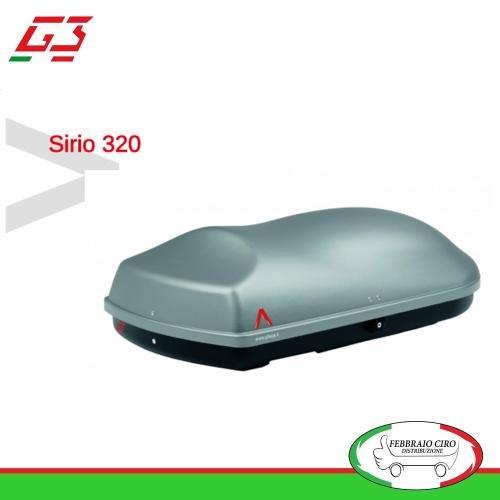 BOX BAULE UNIVERSALE PORTABAGAGLI TETTO AUTO G3 MOD. SIRIO 320 - 240 LT - 22.160
