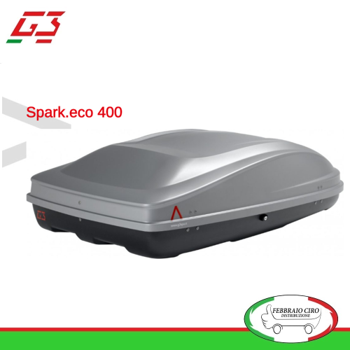 BOX BAULE UNIVERSALE PORTABAGAGLI TETTO AUTO G3 SPARK.eco 400 - 330 LT - 22.414