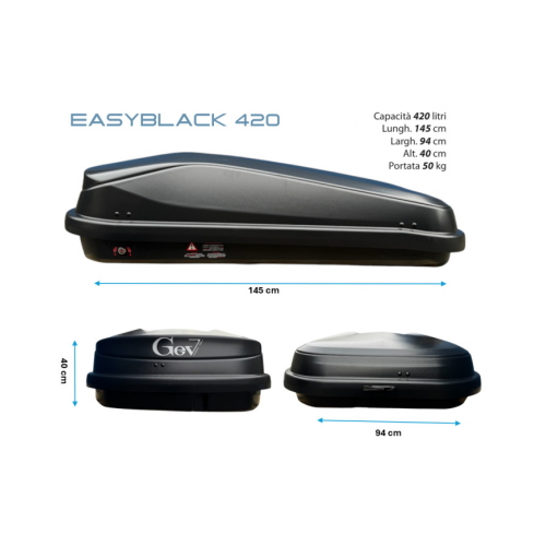 Box da tetto Easyblack 420 Nero Opaco