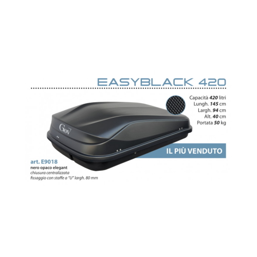 Box da tetto Easyblack 420 Nero Opaco