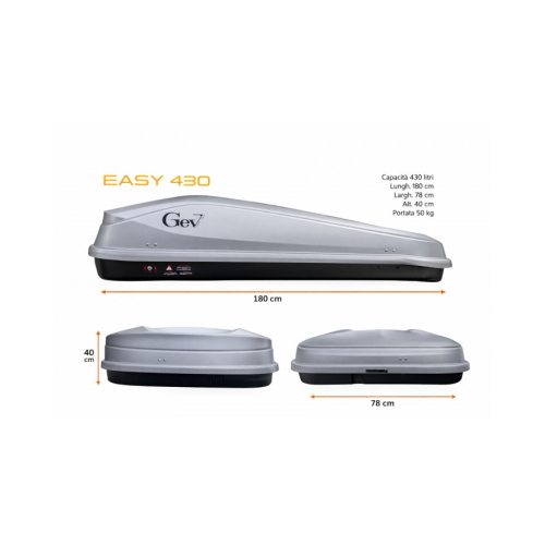Box da tetto Easy 430 Grigio