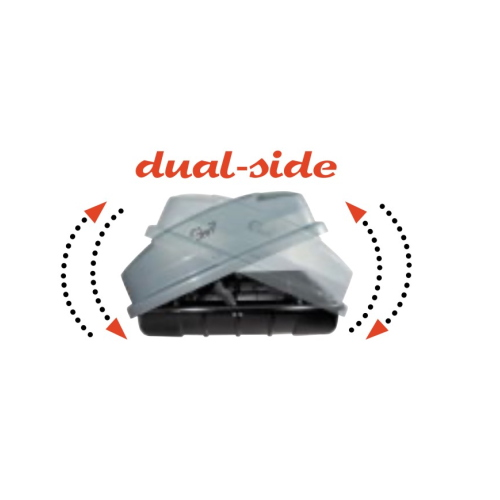 Box da tetto Zeus 450 Dual-side Grigio Metallizzato