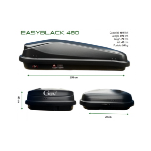 Box da tetto Easyblack 480 Nero Opaco