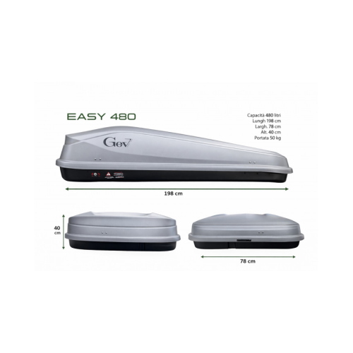 Box da tetto Easy 480 Grigio