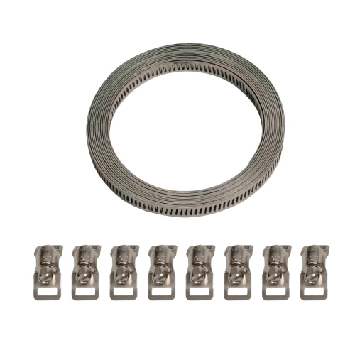 KIT NASTRO IN ACCIAIO CON 8 MORSETTI UNIVERSALE 70023 LAMPA