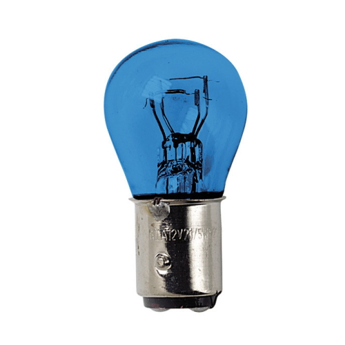 12V Blue Dyed Glass, Lampada 2 filamenti - (P21/5W) - 21/5W - BAY15d - 2 pz  - D