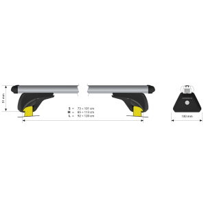Alumia In-Rail, set completo barre portatutto in alluminio - S - Evos IA