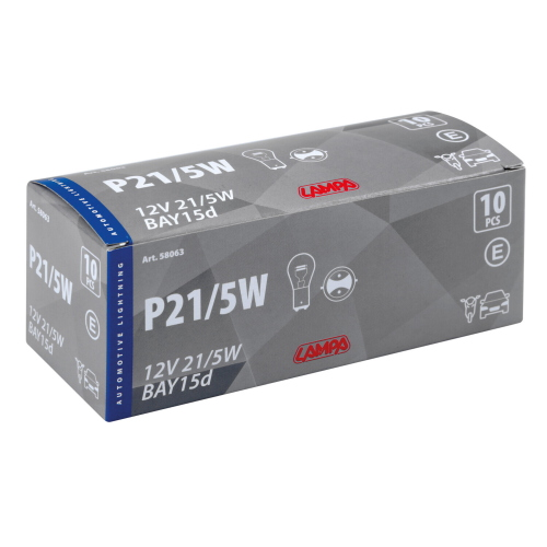 12V Lampada 2 filamenti - P21/5W - 21/5W - BAY15d - 10 pz  - Scatola