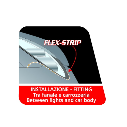 Flex Strip, 12V - 21 Led - 2x50 cm - Bianco