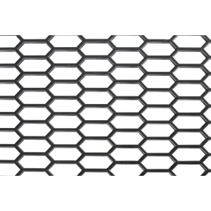 04608 Original-Look, griglia aerazione in PP - Esagono largo 15x35 mm - 120x40 cm - Nero