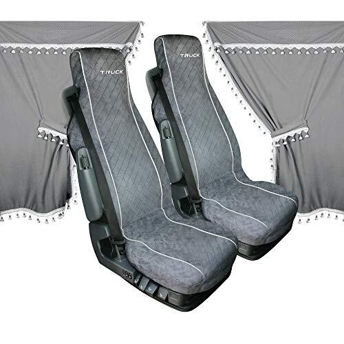 Melissa, set tende e coprisedili in microfibra per camion - Grigio