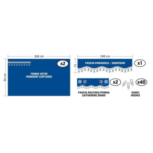 96006 Premiere Smart, set tende microfibra per camion - Rosso