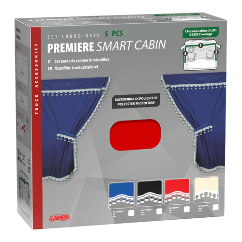 96006 Premiere Smart, set tende microfibra per camion - Rosso