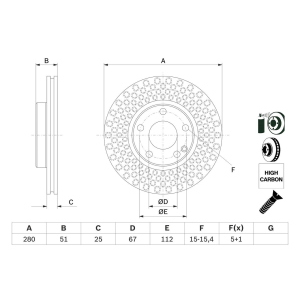 BOSCH 0 986 479 A00 Disco freno adatti per MERCEDES-BENZ Classe B, Classe A, CLA