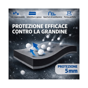 Telo copriauto antigrandine con protezione FINESTRINI per SUV 520x155x190 cm